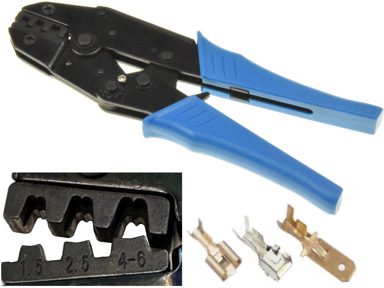 AMP faston crimping tool plier - 1.5mm2-6mm2 / 20-10AWG - Clique na Imagem para Fechar