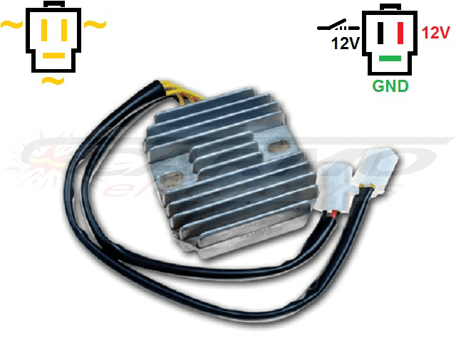 CARR161 - CX500 MOSFET Voltage regulator rectifier (31600-415-008, SH232-12, Shindengen) - Clique na Imagem para Fechar