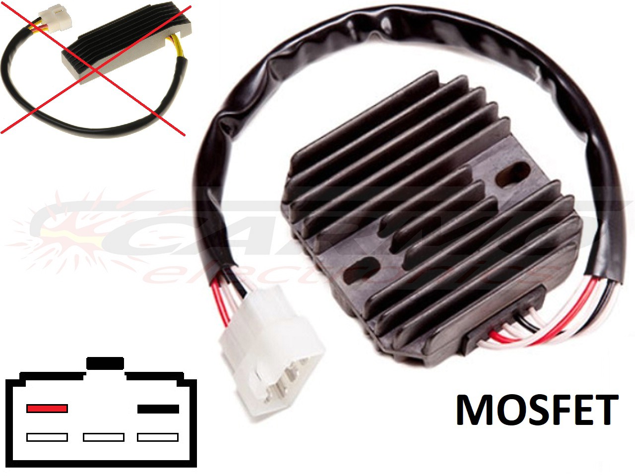 CARR401 - Suzuki intruder MOSFET Voltage regulator rectifier - Clique na Imagem para Fechar