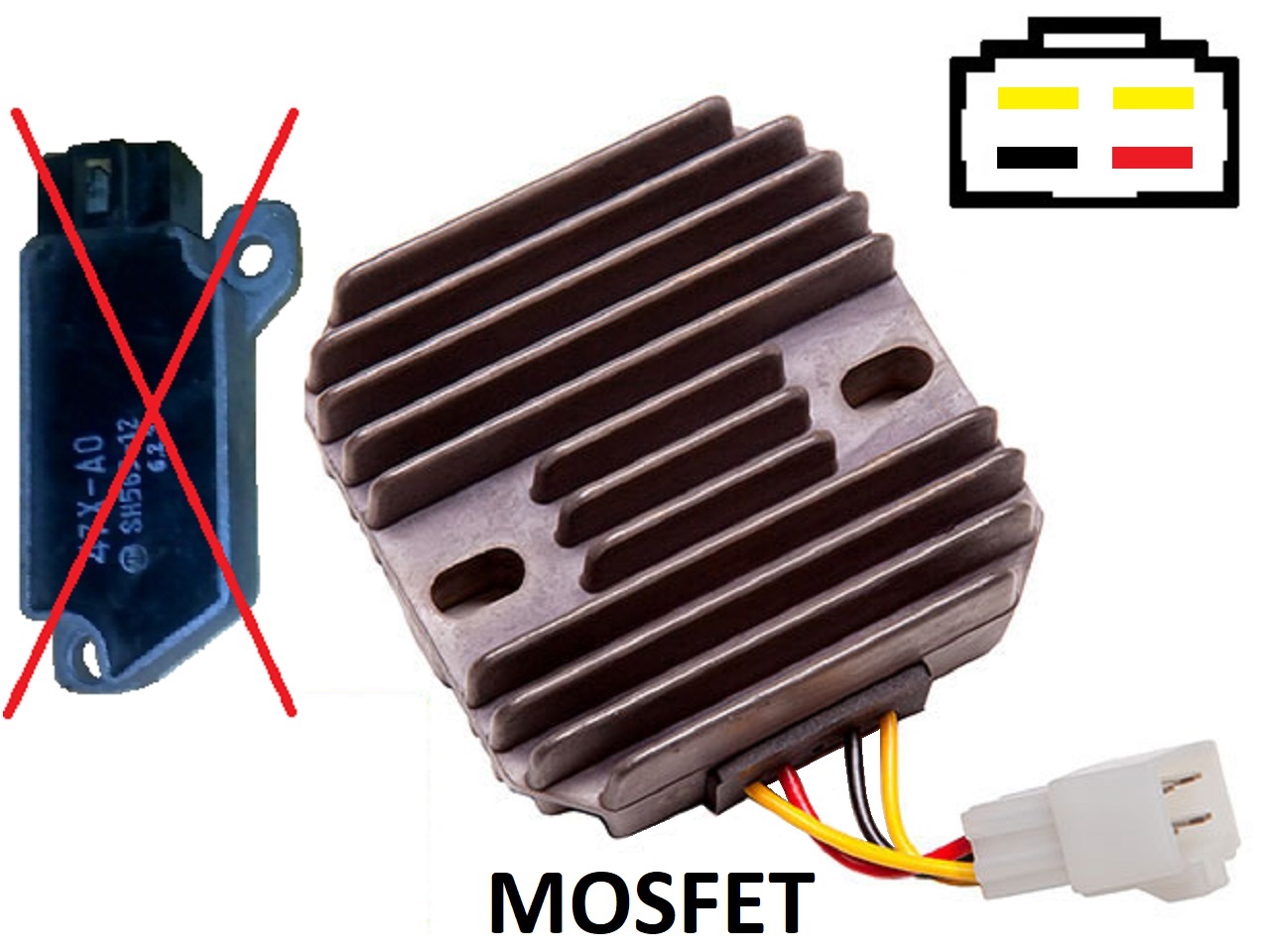 CARR421 - Yamaha 2 fase MOSFET Voltage regulator rectifier - Clique na Imagem para Fechar