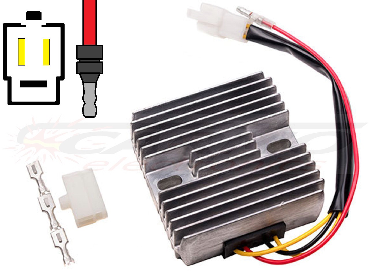 CARR601 - Kawasaki 2-fase MOSFET Voltage regulator rectifier - Clique na Imagem para Fechar