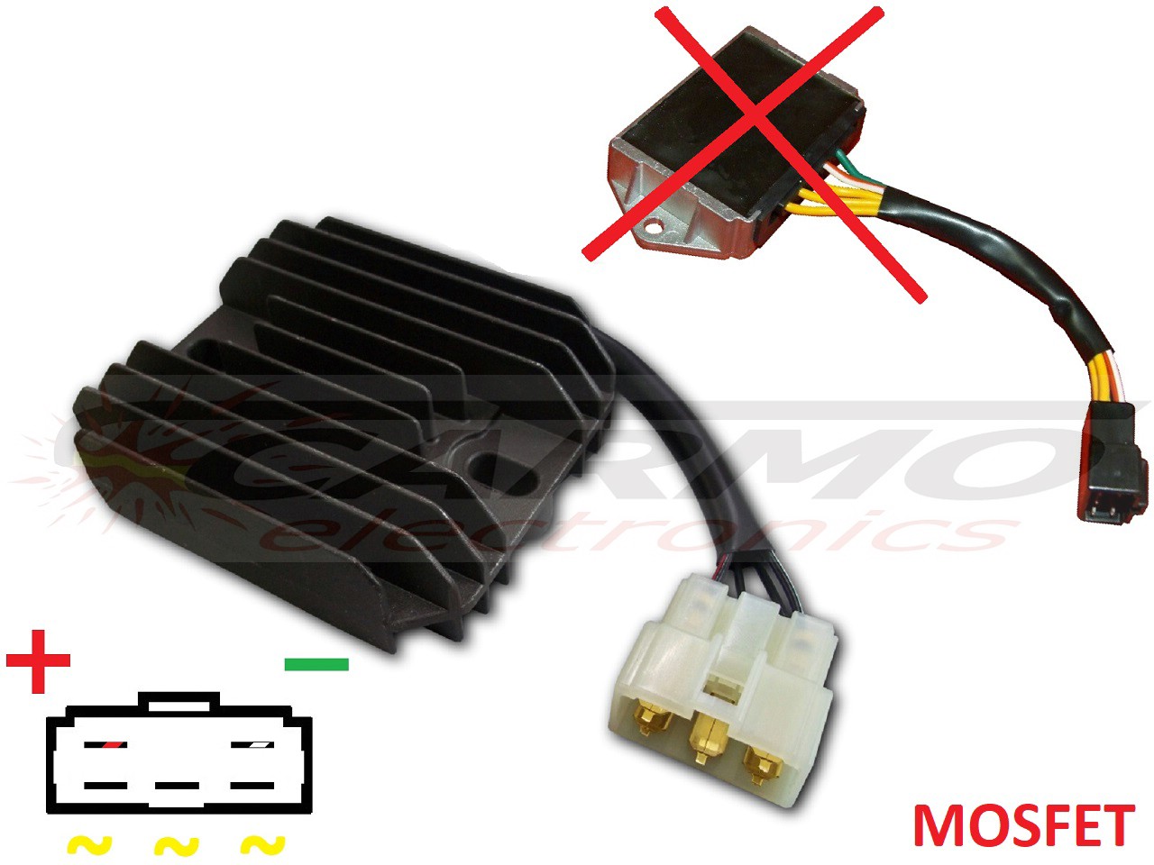 CARR201 - MOSFET Gasgas Gas Gas Voltage regulator rectifier (MFS450434009 Ducati) - Clique na Imagem para Fechar