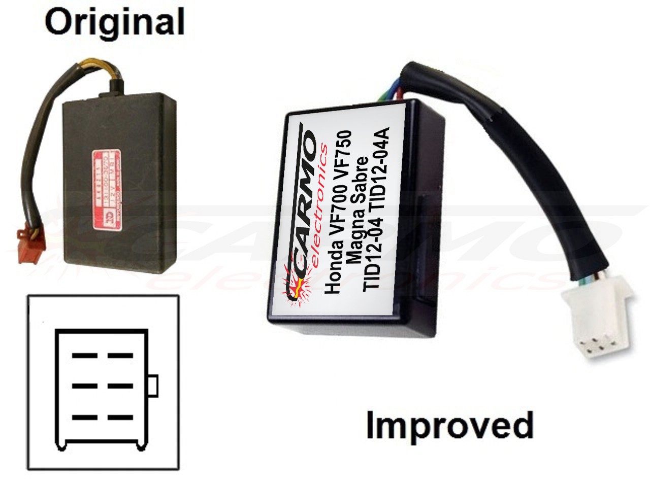 Honda VF700 VF750 V40 V45 Magna Sabre Interceptor módulo de ignição CDI TCI Box (TID12-04(A), 131100-, AKBZ) - Clique na Imagem para Fechar