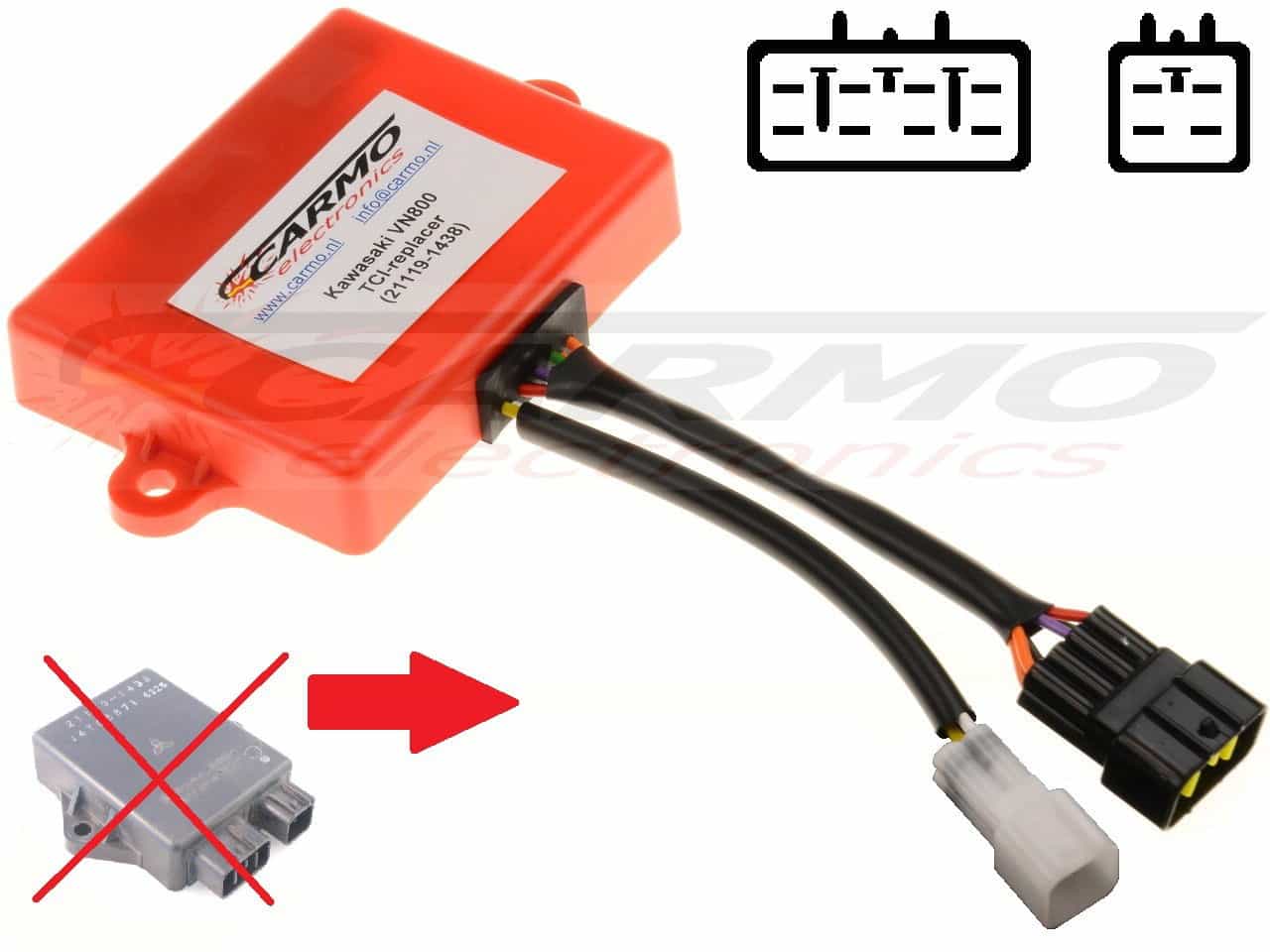 Unidade de Ignição CDI TCI Melhorada para Kawasaki VN800 21119-1438 - Clique na Imagem para Fechar