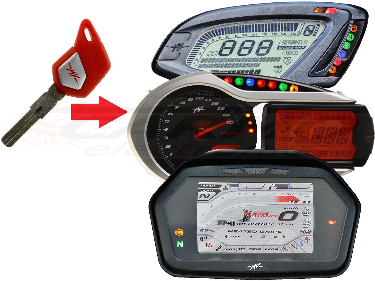 MV Agusta programação de 1x chave transponder com chip → unit - Clique na Imagem para Fechar