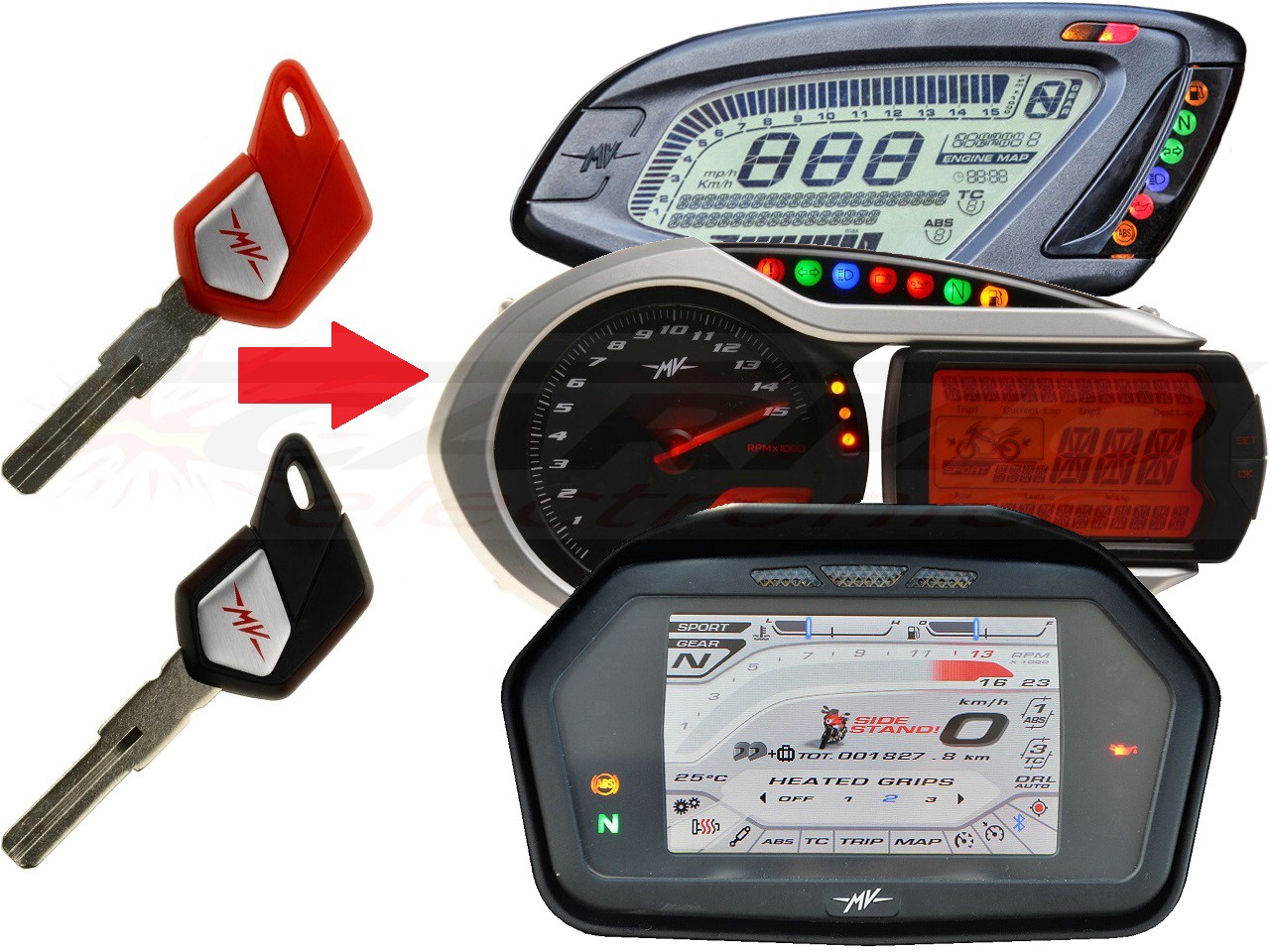 MV Agusta programação de 2x chaves transponder com chip → unit - Clique na Imagem para Fechar