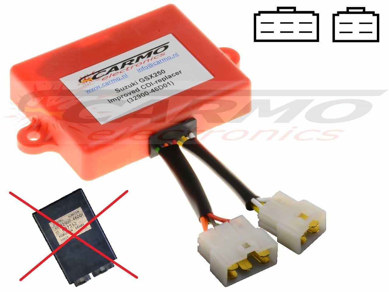 Suzuki GSX250 GSX400 igniter ignition module CDI TCI Box BB7252 32900-46D00 32900-46D01 - Clique na Imagem para Fechar