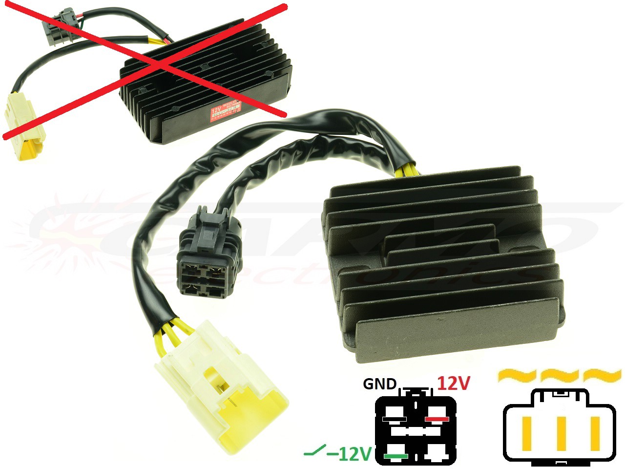 CARR694-TGB TGB 300XL large - MOSFET Voltage regulator rectifier - Clique na Imagem para Fechar