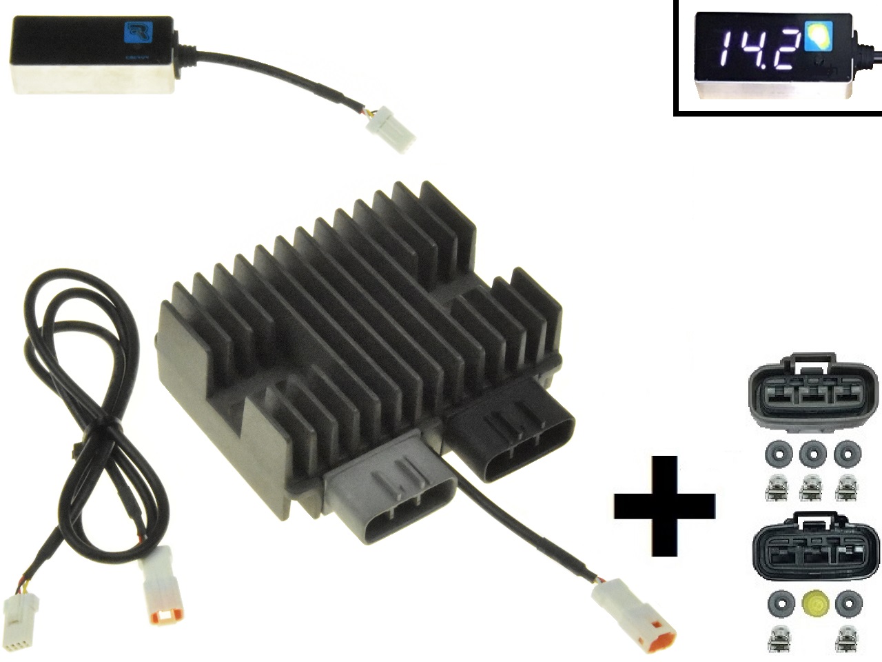 CARR5925-SERIE - MOSFET SERIE SERIES + CHECK Voltage regulator rectifier (improved SH847) 12V/50A/700W + connectors - Clique na Imagem para Fechar